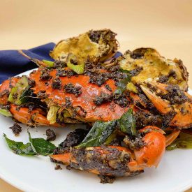 Stuffed Shrimp in Crab Roe Sauce