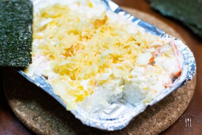 Cheesy California Crunch Sushi Bake